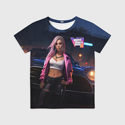 Детская футболка GTA 6 девушка у машины