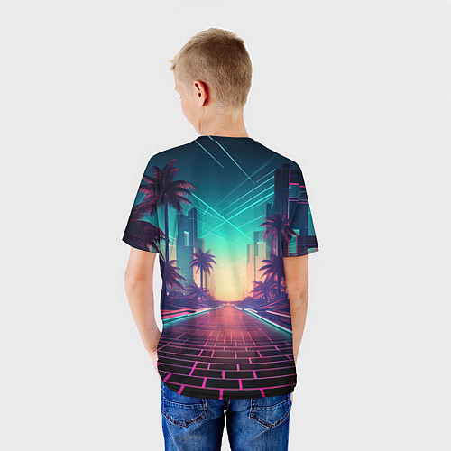 Детская футболка GTA 6 night city logo / 3D-принт – фото 4