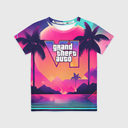 Футболка детская GTA 6 закат солнца, цвет: 3D-принт