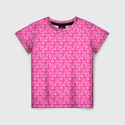 Детская футболка Паттерн маленький сердечки розовый