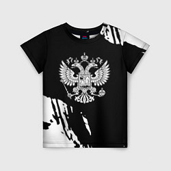 Детская футболка Герб великой страны Россия краски