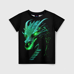 Детская футболка Дракон с зеленым свечением