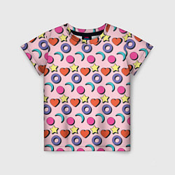 Детская футболка Современный узор с сердечной звездой и кругом