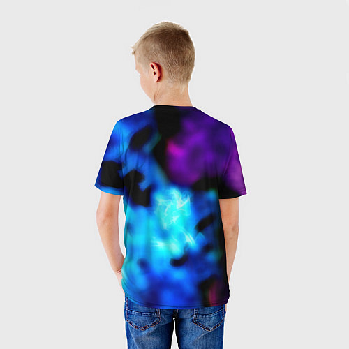 Детская футболка Portal неоновый градиент / 3D-принт – фото 4