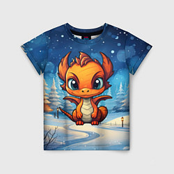 Детская футболка Оранжевый милый дракон
