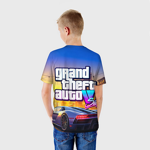 Детская футболка Grand theft auto 6 street vice city / 3D-принт – фото 4