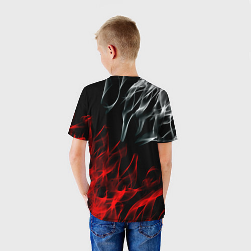 Детская футболка Ведьмак лого битва огней / 3D-принт – фото 4