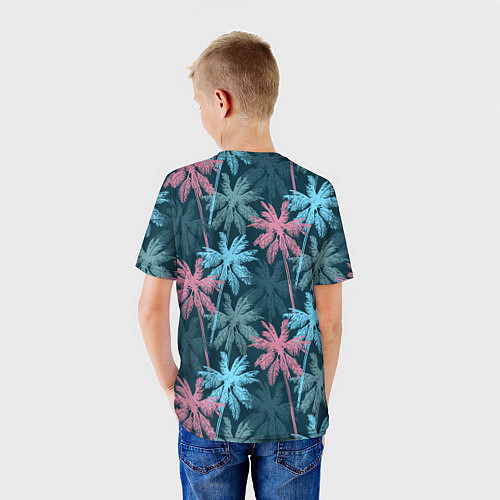 Детская футболка Паттерн - пальмы / 3D-принт – фото 4