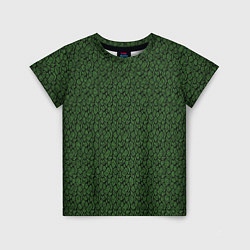Детская футболка Тёмно-зелёный паттерн