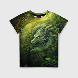 Детская футболка Зеленый лесной дракон 2024