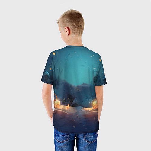 Детская футболка Синий загадочный дракон / 3D-принт – фото 4