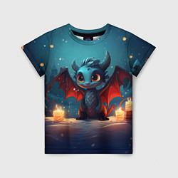 Детская футболка Синий загадочный дракон