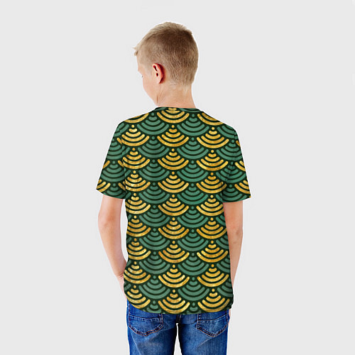 Детская футболка Чешуя зелёного древесного дракона / 3D-принт – фото 4