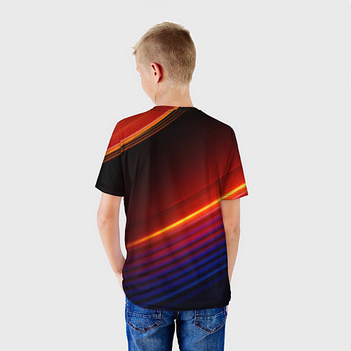 Детская футболка Volvo neon gradient auto / 3D-принт – фото 4