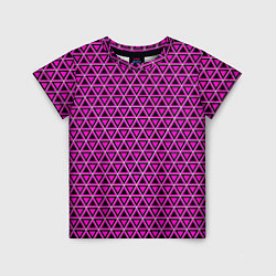 Футболка детская Розовые и чёрные треугольники, цвет: 3D-принт