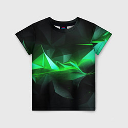 Детская футболка Зеленая абстракция зеленая геометрическая