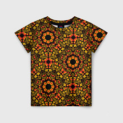Детская футболка Хохломская роспись круги из цветов и ягод