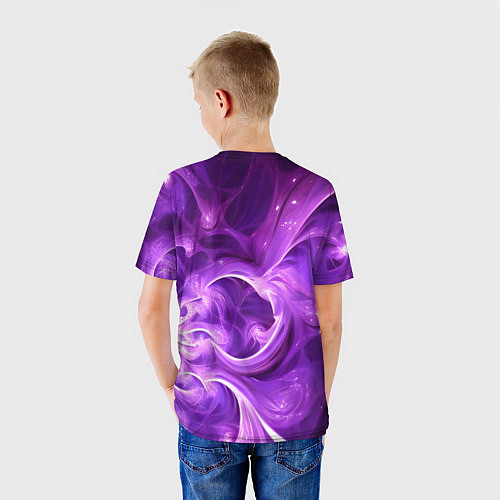 Детская футболка Фиолетовая фрактальная абстракция / 3D-принт – фото 4