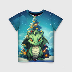 Детская футболка Дракон новогодний 2024