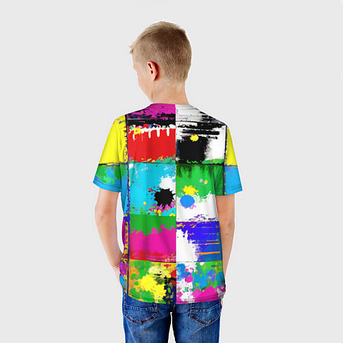 Детская футболка Абстракция - пэчворк / 3D-принт – фото 4