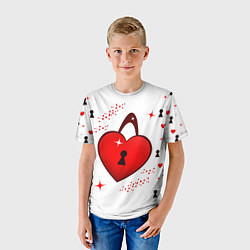 Футболка детская Сердечный замочек, цвет: 3D-принт — фото 2