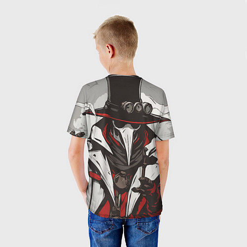 Детская футболка Красный чумной доктор / 3D-принт – фото 4