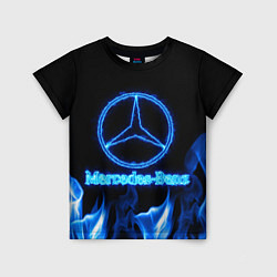 Детская футболка Mercedes-benz blue neon