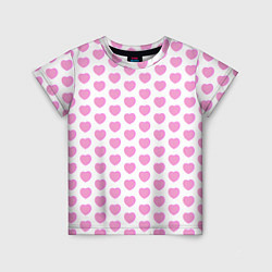 Детская футболка Нежные розовые сердечки