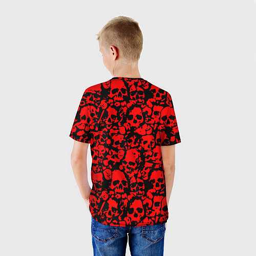 Детская футболка Thirty Seconds to Mars skull pattern / 3D-принт – фото 4