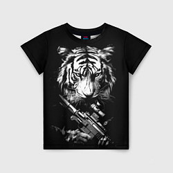 Детская футболка Тигр с винтовкой