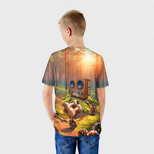 Детская футболка Лесная атлетика / 3D-принт – фото 4