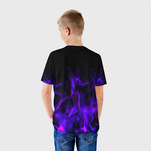 Детская футболка Dantes Inferno flame neon / 3D-принт – фото 4