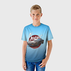 Футболка детская Американский маслкар Chevrolet Camaro третьего пок, цвет: 3D-принт — фото 2