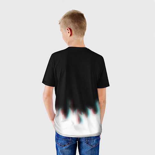 Детская футболка Fortnite flame glitch / 3D-принт – фото 4