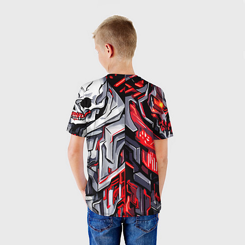 Детская футболка Демонические кибер черепа / 3D-принт – фото 4
