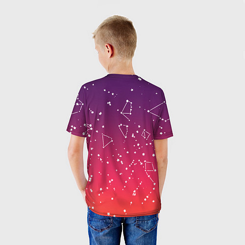 Детская футболка Созвездия в розовом небе / 3D-принт – фото 4