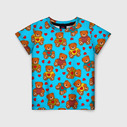 Детская футболка Мишки в цветных свитерах и сердечки