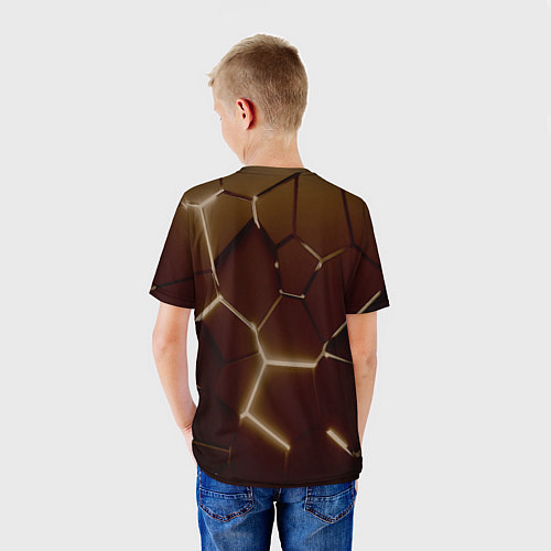 Детская футболка Ретро плиты разломы прошлого / 3D-принт – фото 4