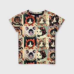 Детская футболка Кот Алёнка - поп арт