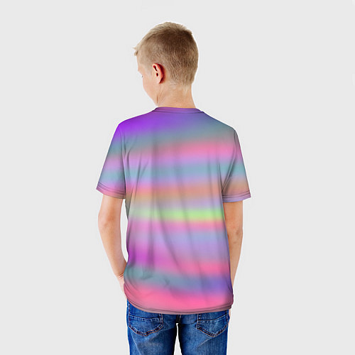 Детская футболка Голографические неоновые полосы / 3D-принт – фото 4
