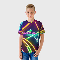 Футболка детская Counter Strike - neon glow, цвет: 3D-принт — фото 2