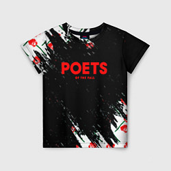 Детская футболка Poets of the fall розы лого краски