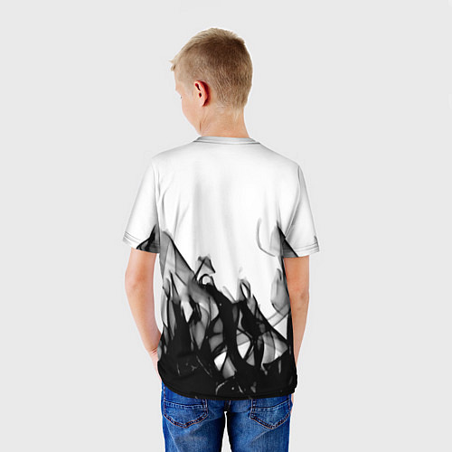 Детская футболка Stalker 2 черный огонь абстракция / 3D-принт – фото 4