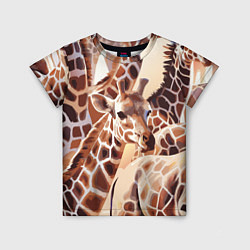 Детская футболка Жирафы - африканский паттерн