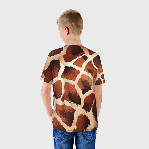 Детская футболка Пятнистый мех жирафа / 3D-принт – фото 4