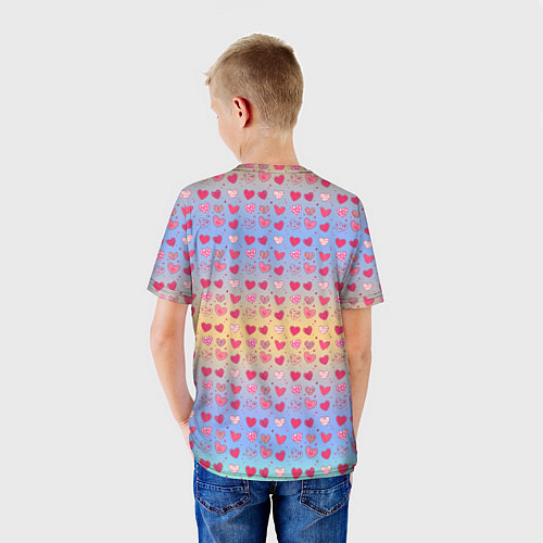 Детская футболка Много сердечек / 3D-принт – фото 4