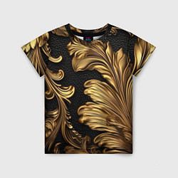 Детская футболка Золотые листья винтажные лепнина