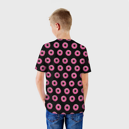 Детская футболка Барт Симпсон на фоне пончиков / 3D-принт – фото 4