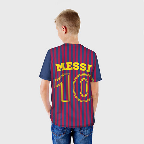 Детская футболка Месси - 10 номер футбольный клуб Барселона / 3D-принт – фото 4