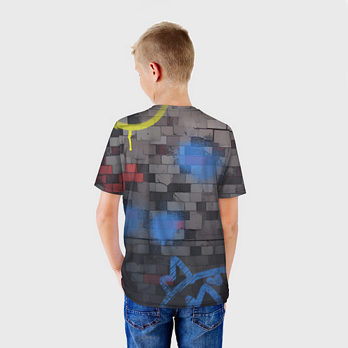 Детская футболка Чикен Ган - граффити / 3D-принт – фото 4